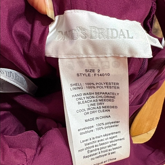 David's Bridal One Shoulder Purple Dress - Picture 7 of 7